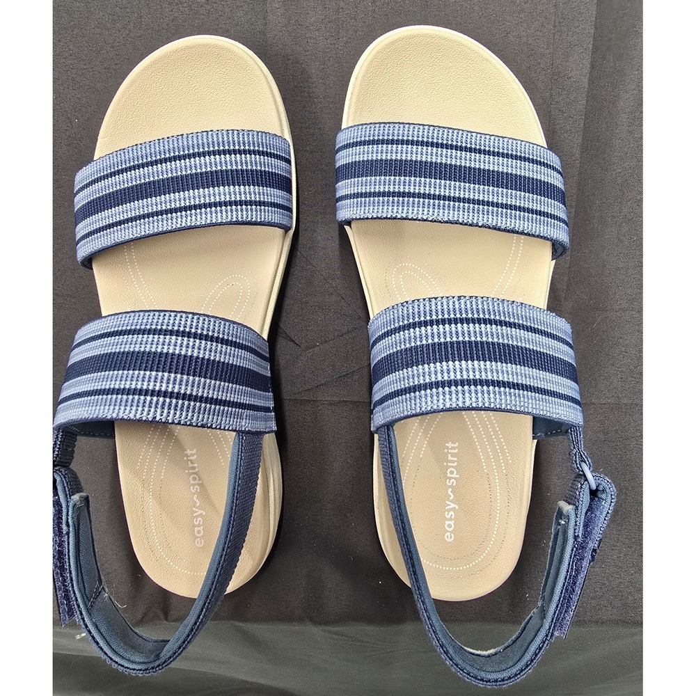 Blue Striped Easy Spirit Sandals